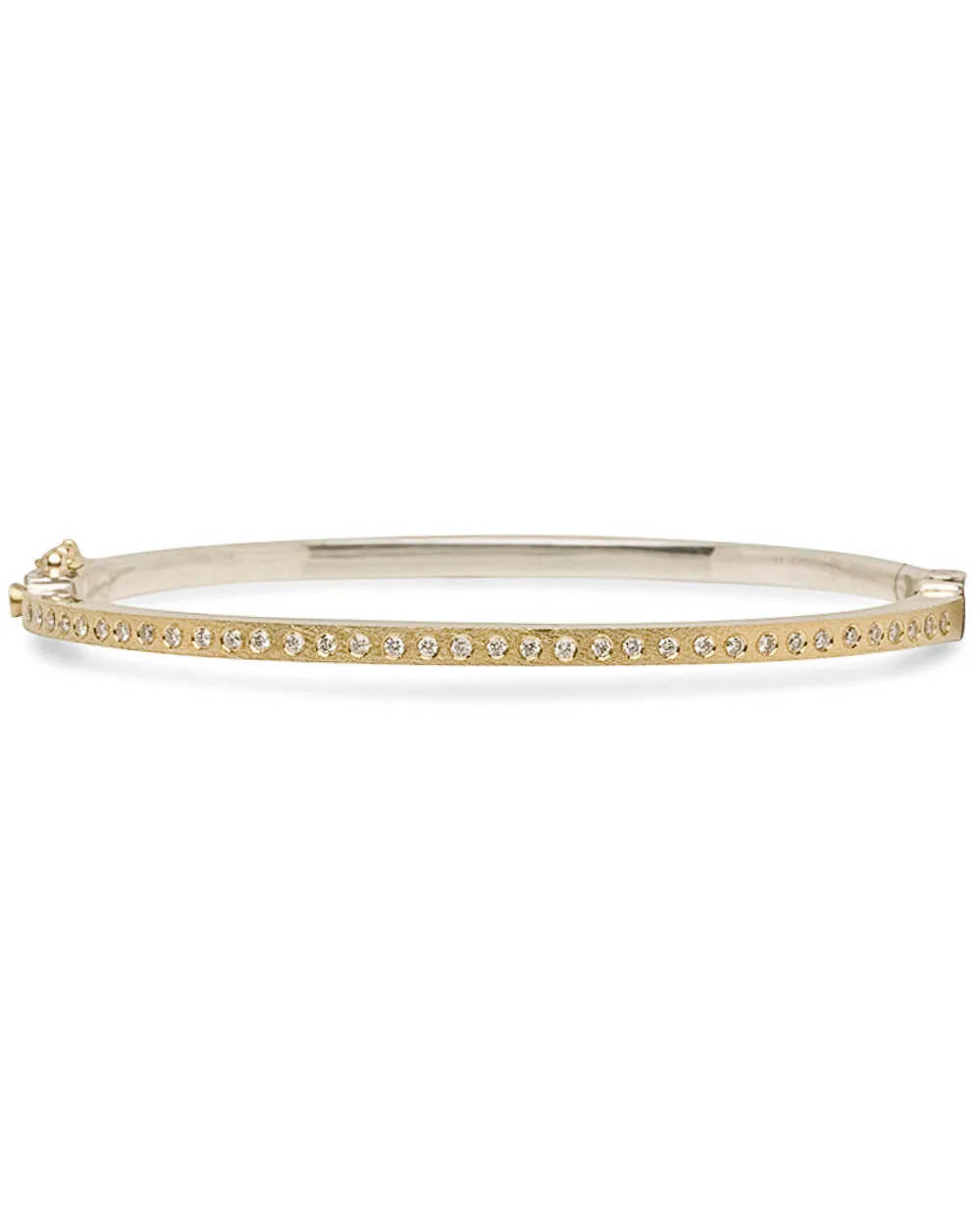 Yellow Gold Diamond Line Bangle Bracelet