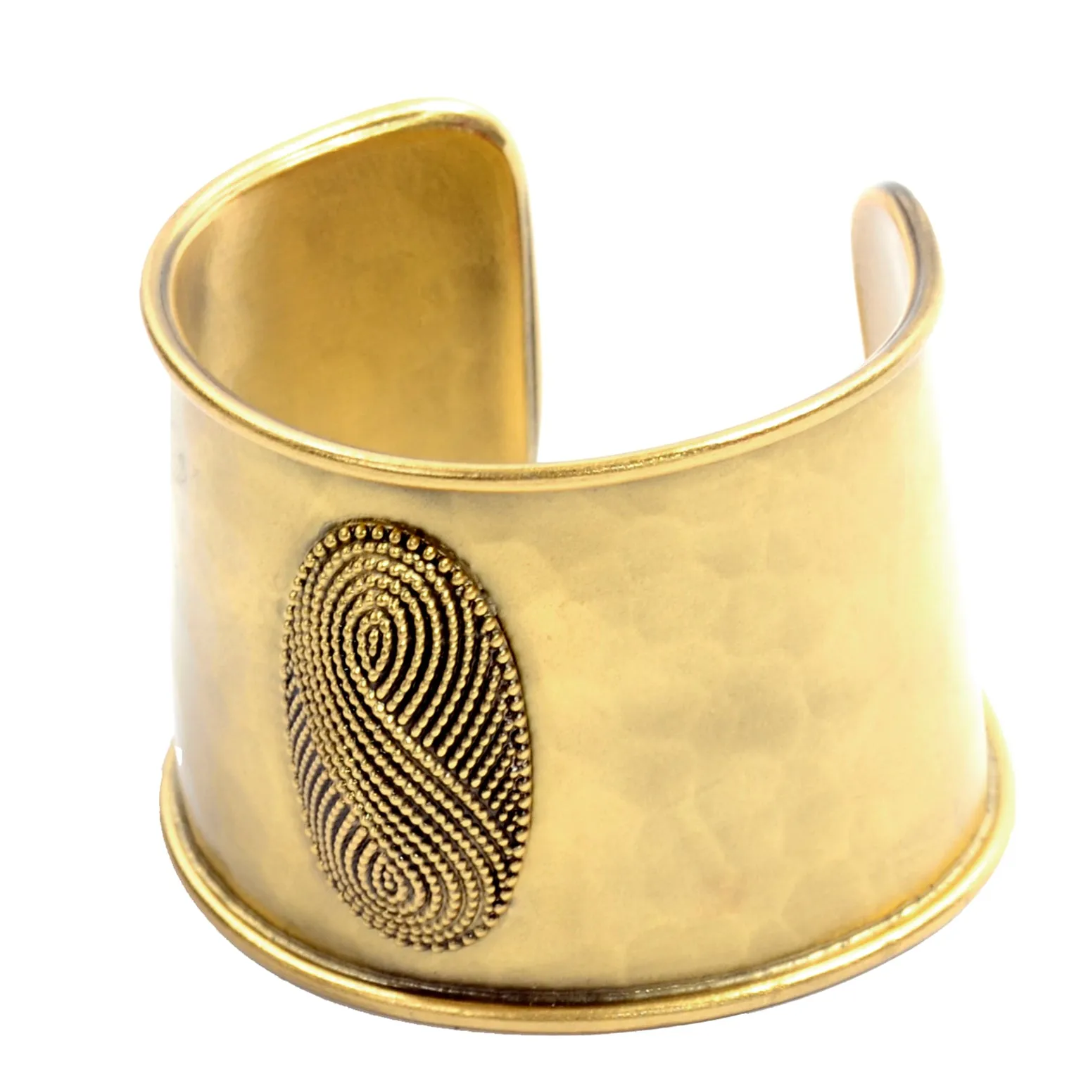 Yves Saint Laurent Vintage Hammered Gold Cuff Bracelet YSL