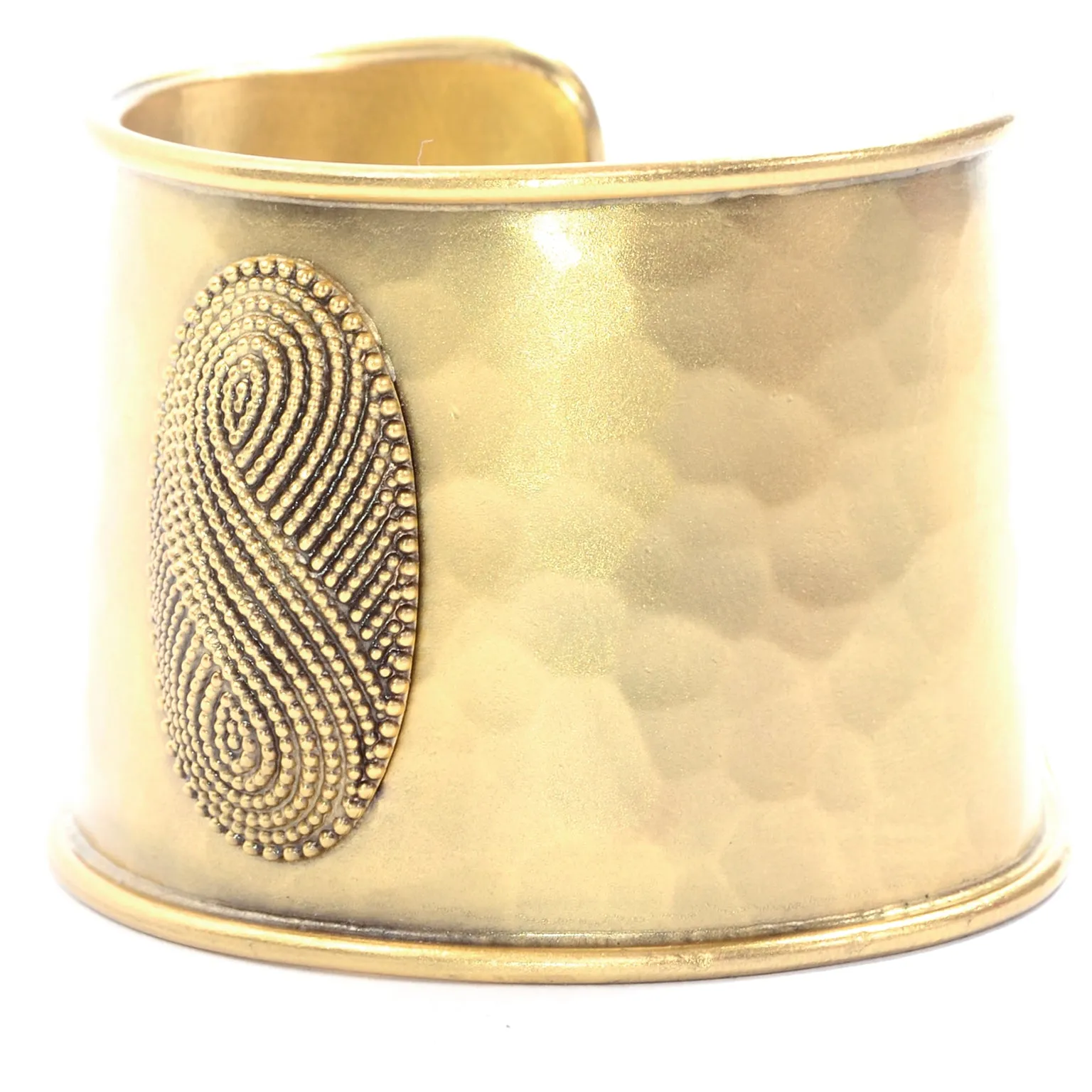 Yves Saint Laurent Vintage Hammered Gold Cuff Bracelet YSL